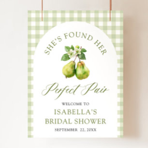 Poster Mariage Parfait Moderne Gingham Vert pour une Fête
