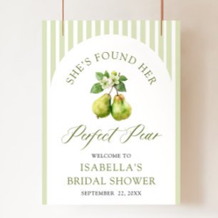 Poster Mariage Parfait Poire Gingham Vert Moderne