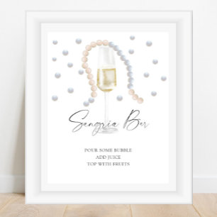 Poster Mariage : Perles et Prosecco - bar à sangria