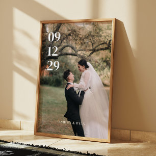 Poster Mariage personnalisé avec photo complète moderne e