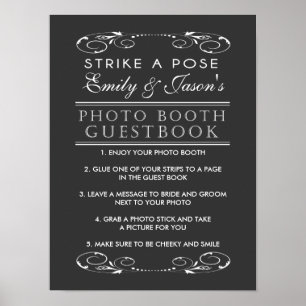 Poster Mariage Photo Booth Guest Book signe