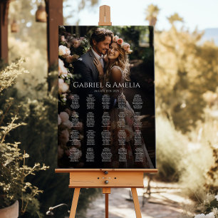 Poster Mariage photo carte assise élégant moderne