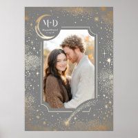 Mariage Photo Céleste Gris Clair Étoiles Lune