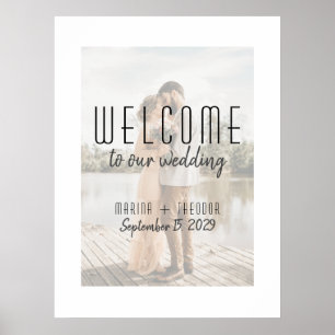 Poster Mariage photo moderne Bienvenue