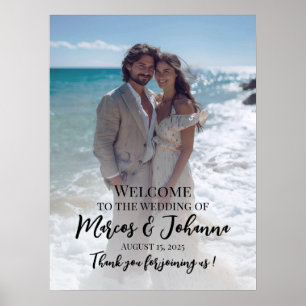 Poster Mariage photo moderne signe de bienvenue