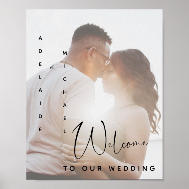 Poster Mariage photo personnalisé simple et élégant (Devant)