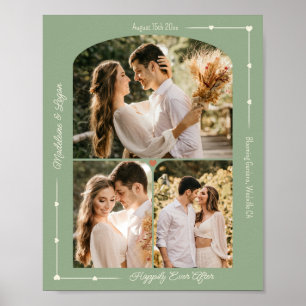 Poster Mariage Photo personnalisée Collage de photos Coeu
