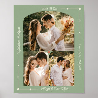 Poster Mariage Photo personnalisée Collage de photos Coeu