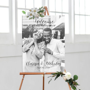 Poster Mariage photo signe d'accueil entièrement personna