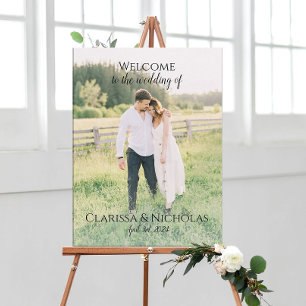 Poster Mariage photo signe d'accueil entièrement personna