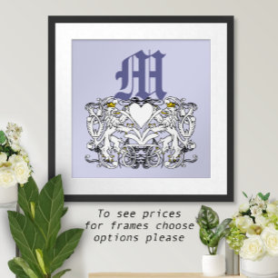 Poster Mariage Renaissance Lion Rampant