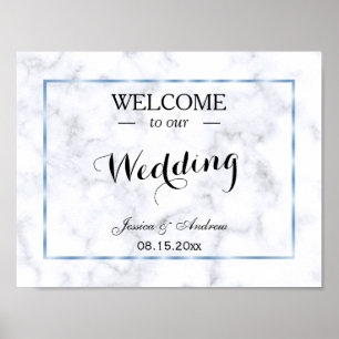 Poster Mariage Romantique Boule de Marbre