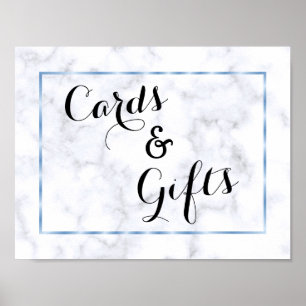 Poster Mariage romantique en marbre bleu