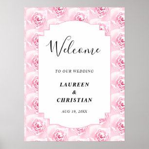 Poster Mariage Rose couleur rose