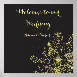 Poster Mariage Rose d'or Ordre des événements P