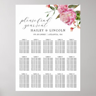 Poster Mariage rose Floral