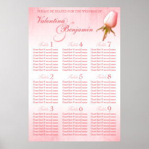 Poster Mariage rose rose Bud Planner Table Planner 1-9