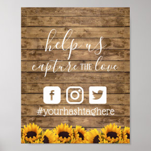 Poster Mariage Rustique des tournesols Mot clé sur les mé