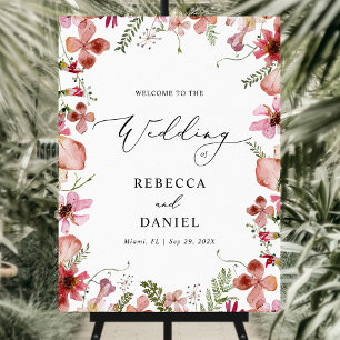 Poster Mariage rustique Fleur sauvage aquarelle