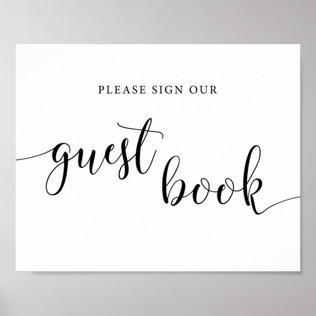Poster Mariage rustique S'il vous plaît signer notre livr (Devant)