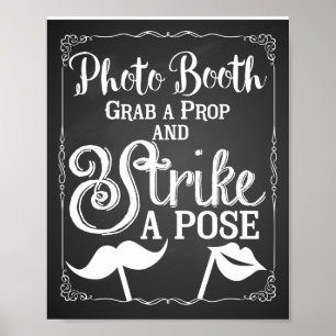 Poster Mariage selfie photo stand signe élégant