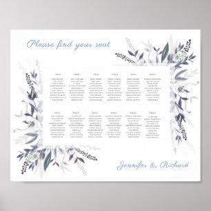 Poster Mariage Sièges Graphique Poètes jardin, DUSKY BLUE