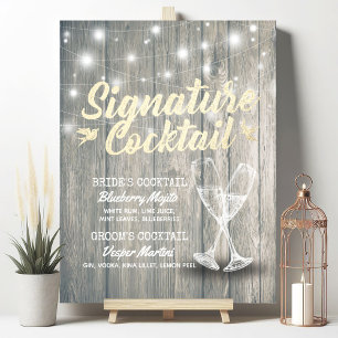 Poster Mariage Signature Boisson Menu Champagne Verre Boi