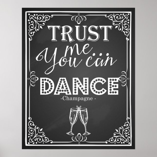 Poster mariage signe croyez-moi vous pouvez Danse Champag (Devant)