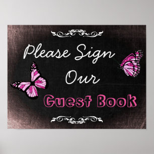 Poster Mariage Signer, S'il vous plaît Signer notre livre
