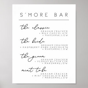 Poster Mariage S'more Bar Menu Signal, Smore Recette Post