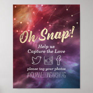 Poster Mariage Snap Hashtag Galaxie Nébuleuse Constellati