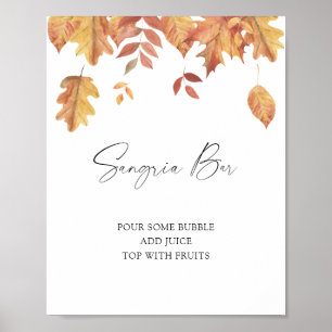 Poster Mariage sous les feuilles qui tombent - bar à sang