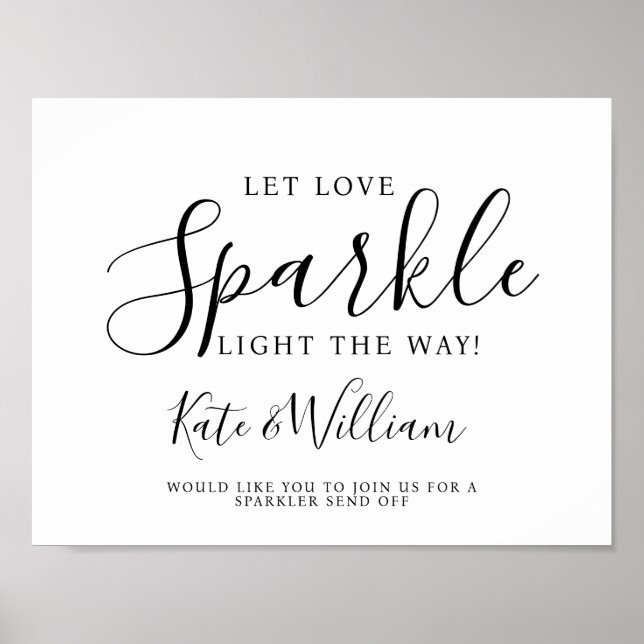 Poster mariage sparkler envoyer mariage (Devant)