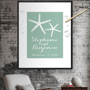 Poster Mariage Starfish avec mariée personnalisée Groom e