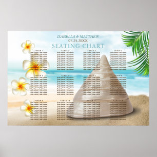 Poster Mariage sur la plage - Carte des places