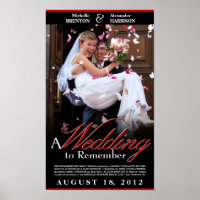 Poster mariage - Taille réglable Noir & Rouge