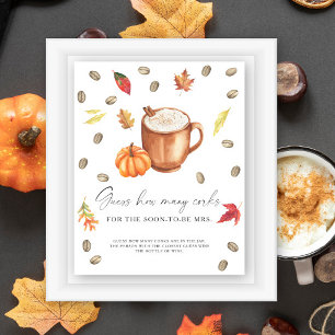 Poster Mariage thème café : Combien de bouchons ? Citroui