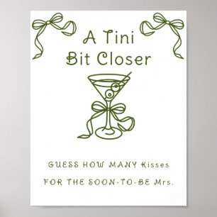 Poster Mariage thème Martini Combien de baisers