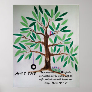 Poster Mariage Tree Guest Book Cadeau