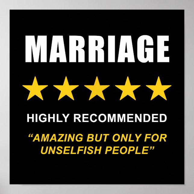 Poster Mariage - Très recommandé : Couples (Devant)
