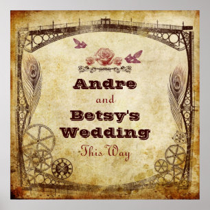 Poster Mariage victorien Steampunk : "Cette voie"