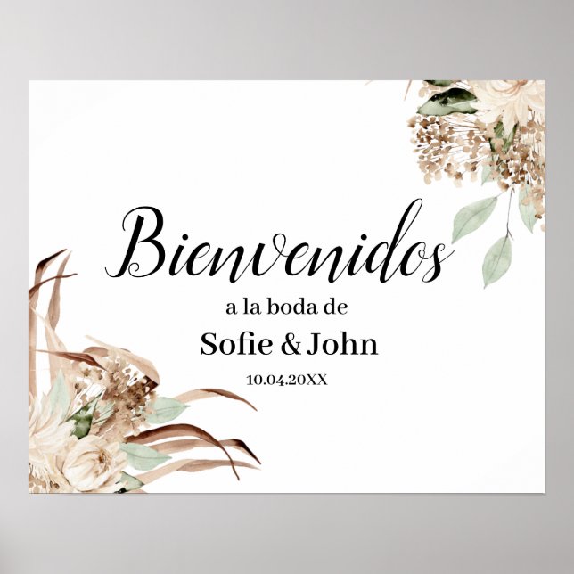 Poster Mariage Welcome Board en espagnol (Devant)