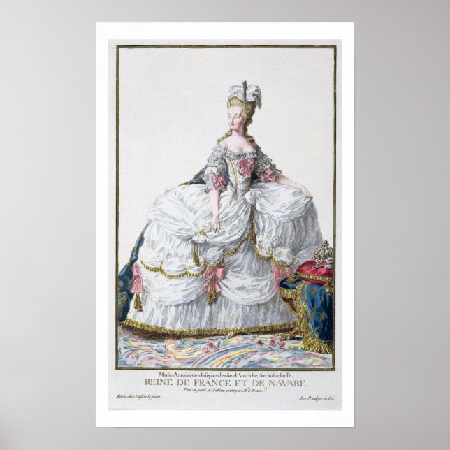 Poster Marie Antoinette (1752-93) from 'Receuil de l'Esta (Devant)