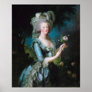Poster Marie-Antoinette avec la Rose par Elisabeth Lebrun
