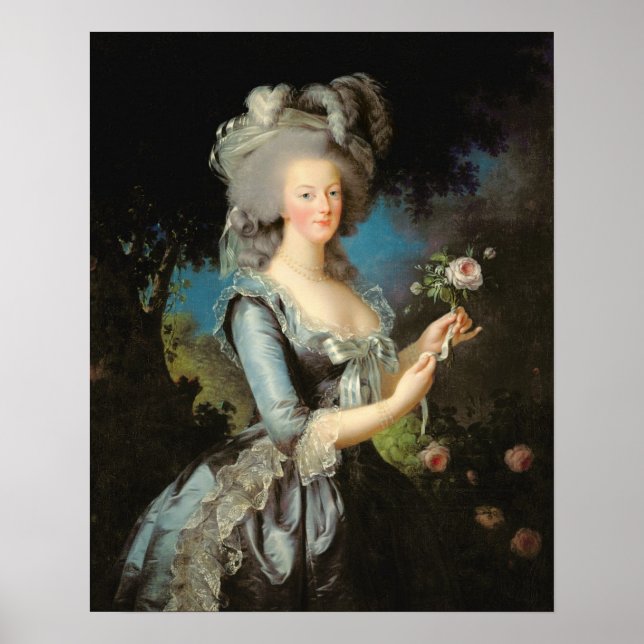 Poster Marie Antoinette avec un Rose, 1783 (Devant)