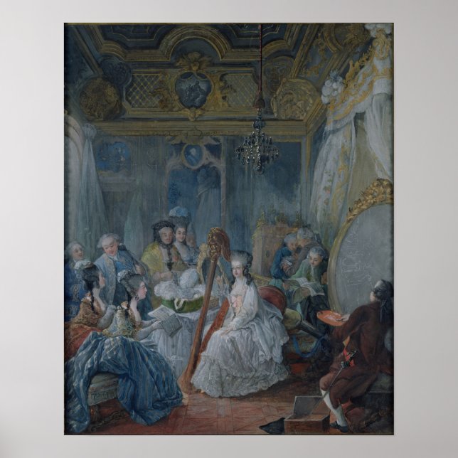 Poster Marie Antoinette dans sa chambre à Versailles (Devant)
