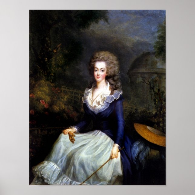 Poster Marie Antoinette devant le temple - Dagoty (Devant)