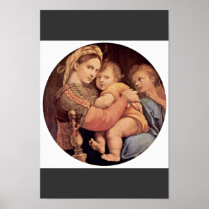 Poster Marie Avec Christ Enfant Et Jean Le Tondo Baptiste