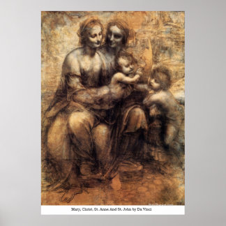Poster Marie, Christ, Sainte Anne Et Saint Jean par Da Vi