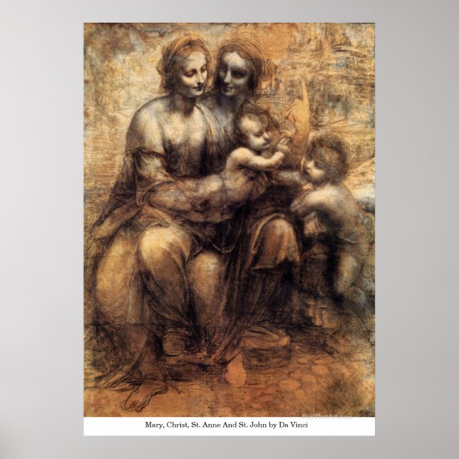 Poster Marie, Christ, Sainte Anne Et Saint Jean par Da Vi (Devant)